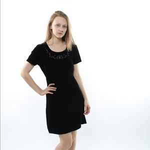 Vintage Black Velvet Dress